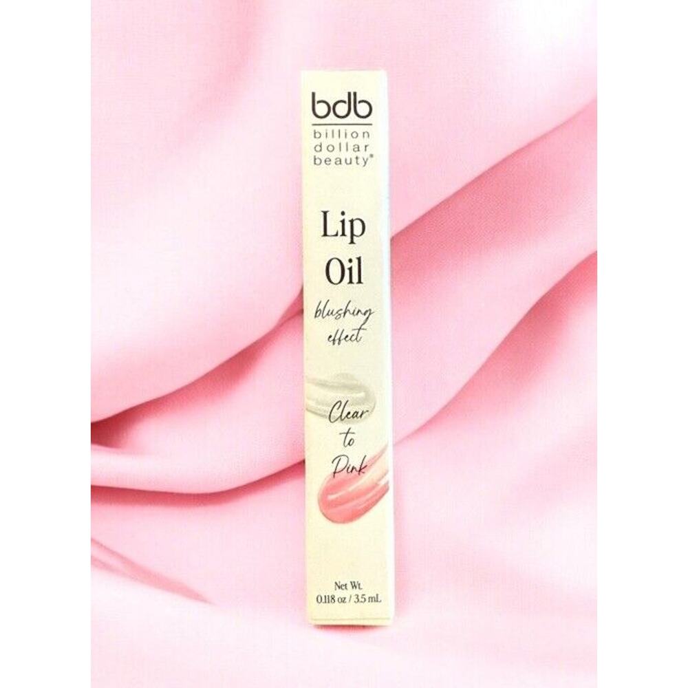 BILLION DOLLAR BEAUTY Blushing Effect CLEAR TO PINK Lip Oil .118 oz / 3.5 mL NIB
